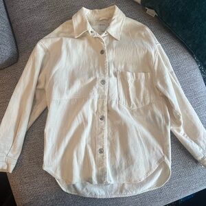 Bershka Off-White Corduroy Shirt